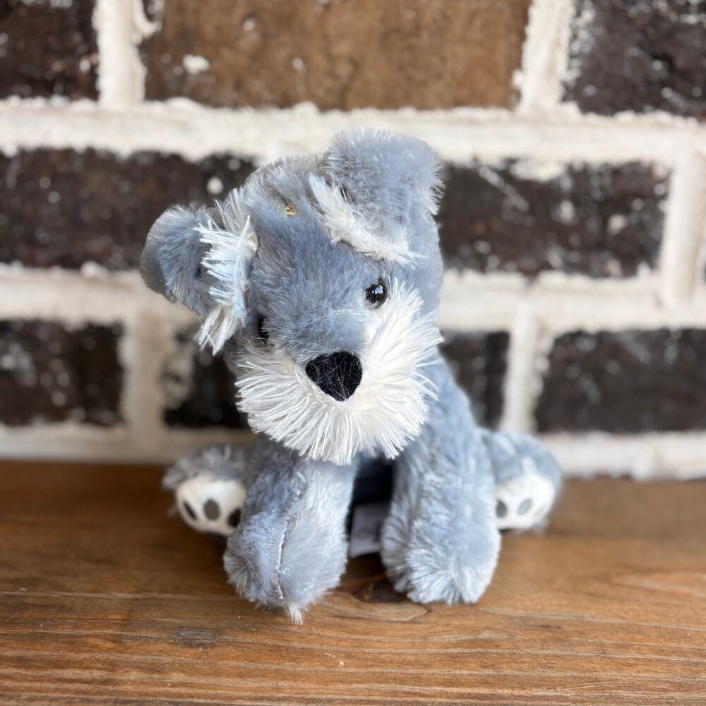 Goffa Gray White Schnauzer Dog Plush Stuffed Animal Puppy Terrier